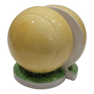 Vintage Aldon 1975 Tennis Ball Ceramic Bookends- a Pair For Sale