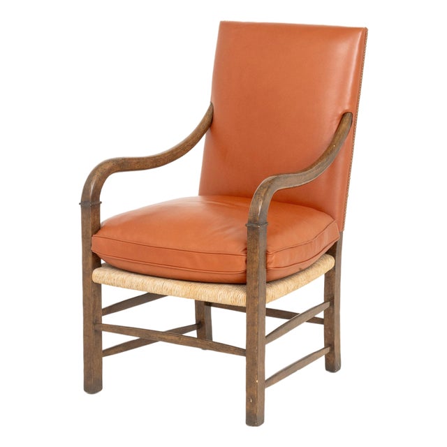 Fritz Hansen Style Walnut Armchair For Sale