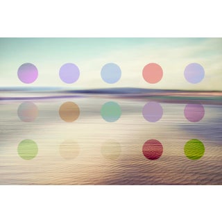 Abstract Seascape Art Print With Contemporary Colourful Dots by Angela Cameron For Sale