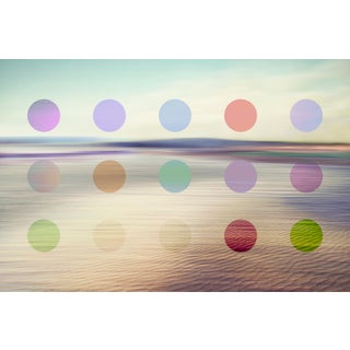 Modern Dot Art Print - Seascape Artwork With Colourful Dots by Angela Cameron For Sale