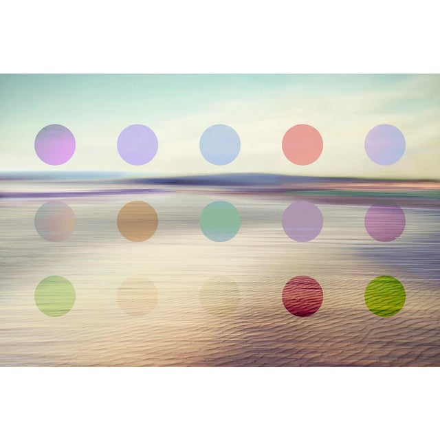 Modern Dot Art Print - Seascape Artwork With Colourful Dots "Matrix" by Angela Cameron For Sale