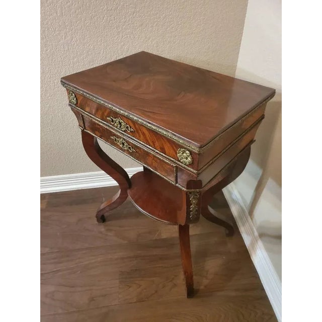 French Charles X Period Sewing Work Table, Early 19th Century For Sale - Image 4 of 12