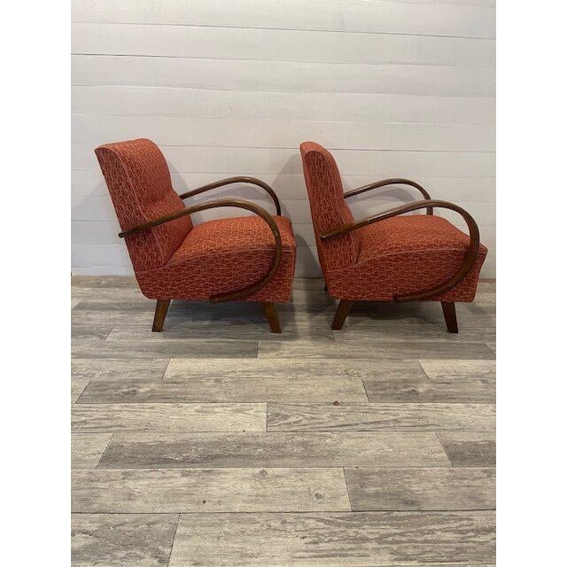 Art Deco Model C Mad-Man Relex Chairs from Halabala, 1930s, Set of 2 For Sale - Image 3 of 7