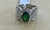 Contemporary Vintage 3 Carat Oval Tsavorite & 2.2 Carat Diamond Ring , Platinum 16.4Gm Estate For Sale - Image 3 of 18