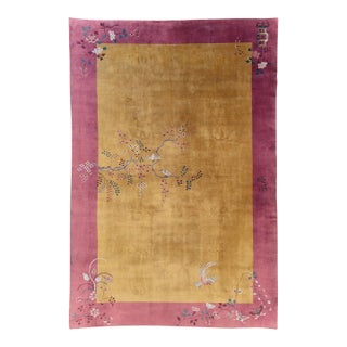 Early 20th Century Handmade Chinese Art Deco Room Size Carpet For Sale