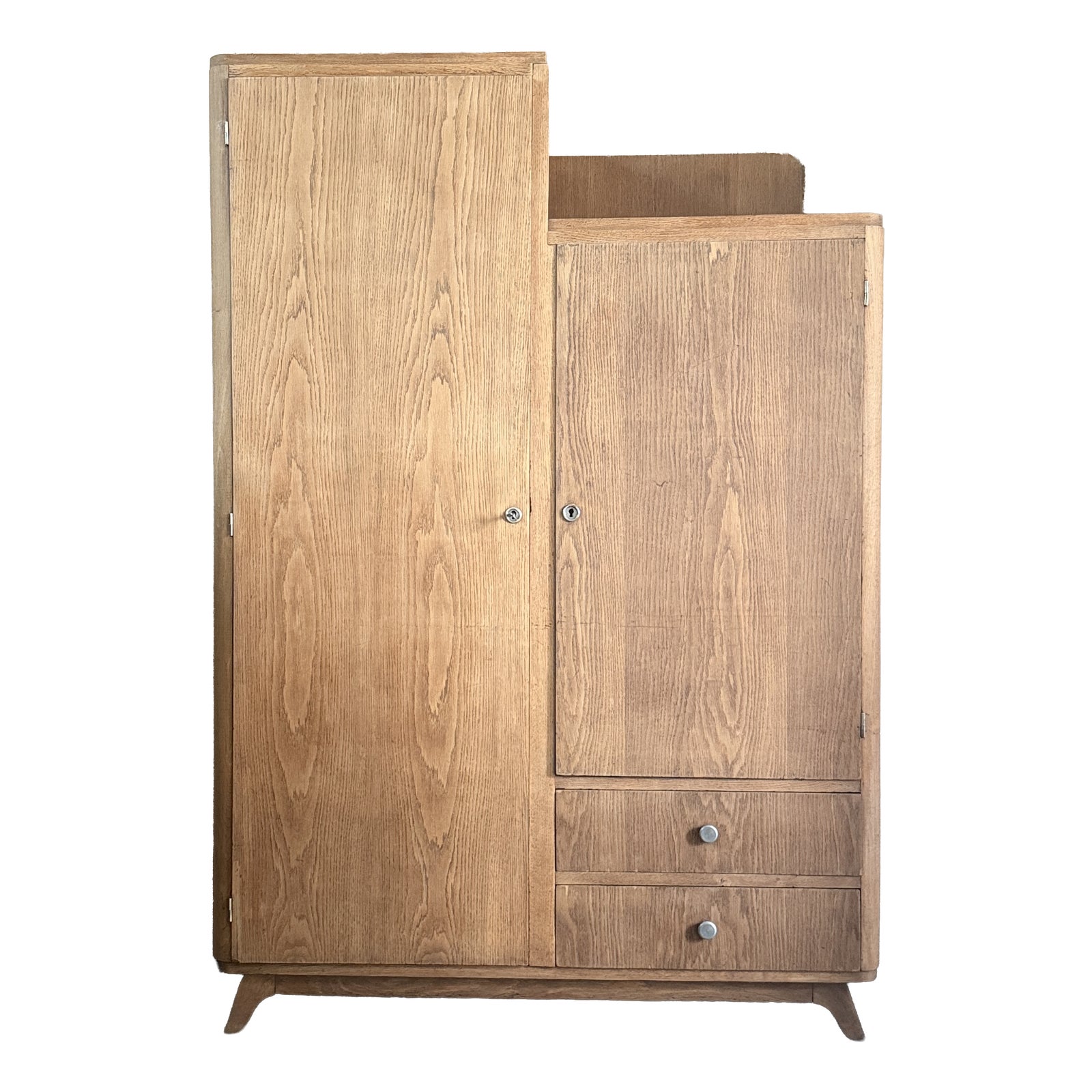 Vintage Art Deco Oak Wardrobe, 1930s | Chairish