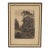 Antique English Grove of Trees Gnarled Pines Church Village Etching 17" For Sale