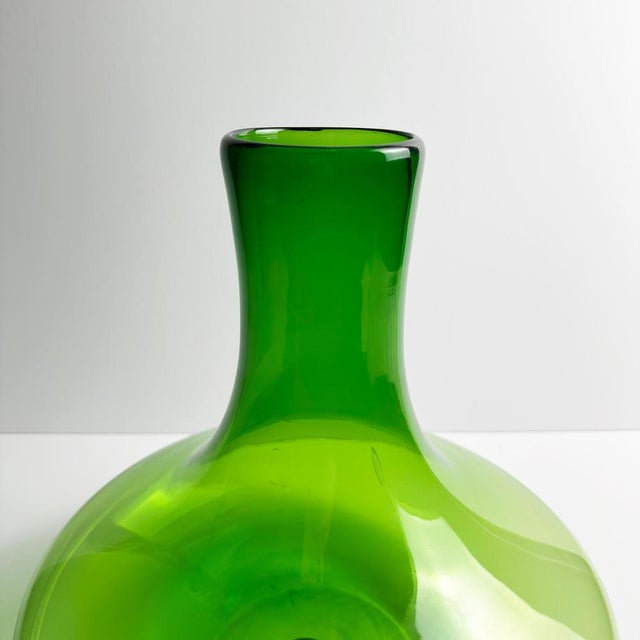 Large Green Handblown Glass Vase by Reijmyre Glasbruk, Sweden, 1960s For Sale - Image 9 of 10
