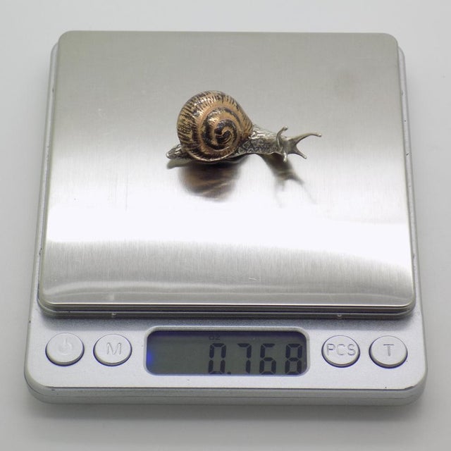 Vintage Italian Handmade Silver and Brass Snail, Tuscany, Italy, 1980s For Sale - Image 10 of 12
