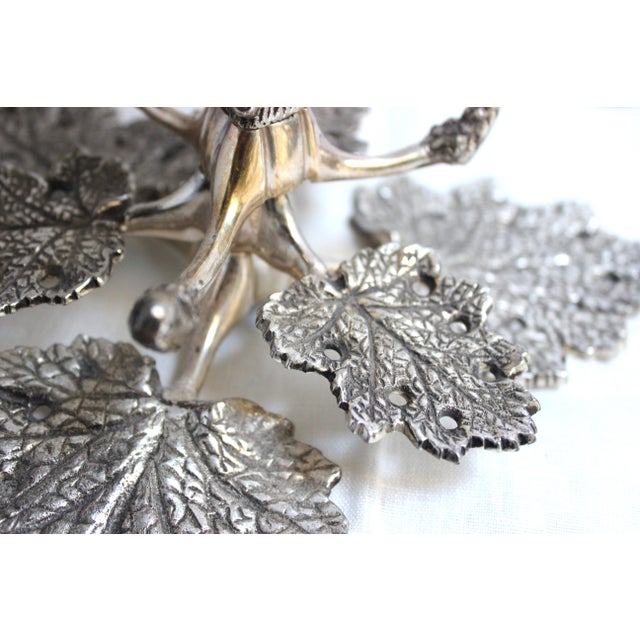 Frederick Cooper Table Lamp Silver Black Shade Vintage Leaf Motif For Sale In Los Angeles - Image 6 of 15