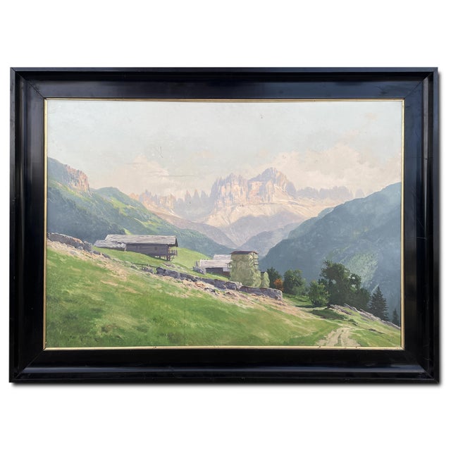 Fritz Rotter, View of the Catinaccio Rosengarten, Dolomites, Italy, Oil Painting For Sale - Image 7 of 17