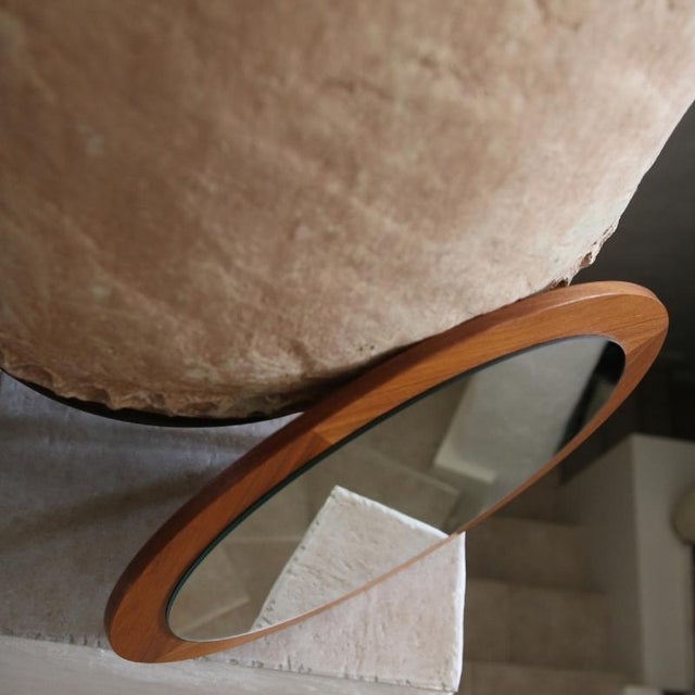 Scandinavian Glass and Teak Mirror, 1960s For Sale - Image 12 of 15