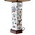 Vintage Chinese Porcelain Hexagonal Lamp With Famille Rose Motifs and Wood Accents For Sale - Image 9 of 11