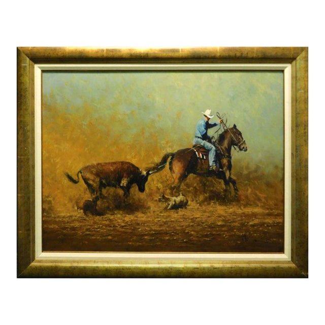 Robert Hagan "A Little Help" Original Oil Painting Hand Signed For Sale