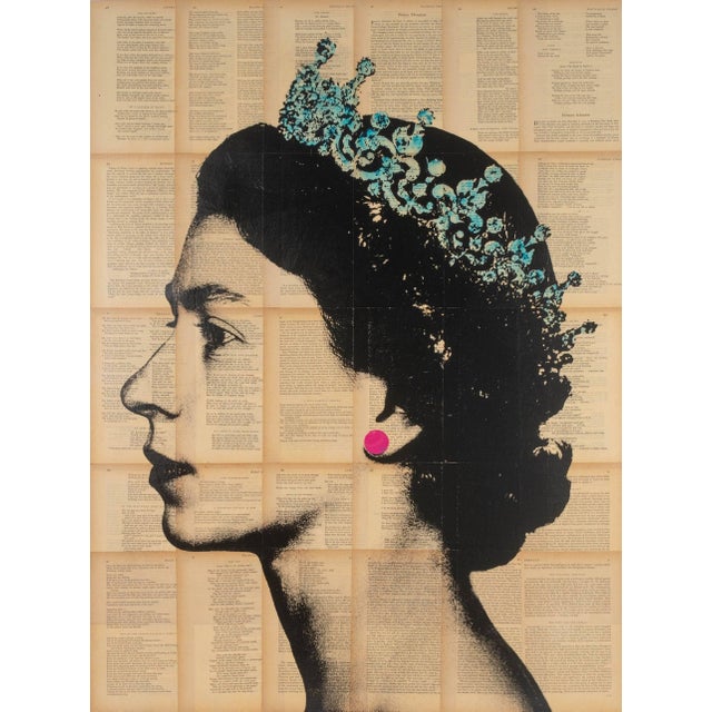 Queen Elizabeth II Portrait Painting by Dane Shue For Sale