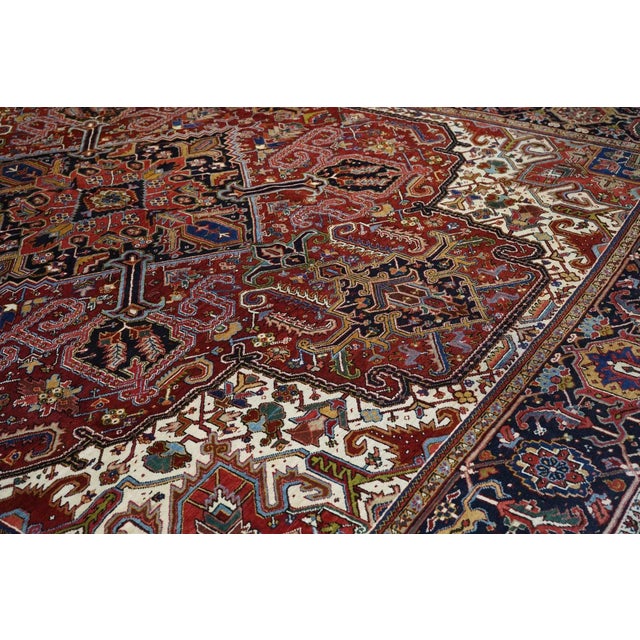 Traditional Vintage Heriz Rug 11'6'' X 14'1'' For Sale - Image 3 of 6