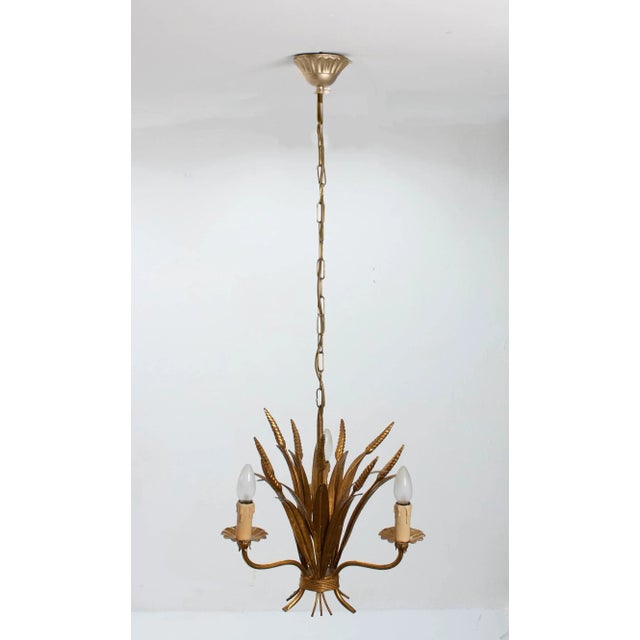 1970s French Wheat Sheaf Pendant Lamp, 1970s For Sale - Image 5 of 6