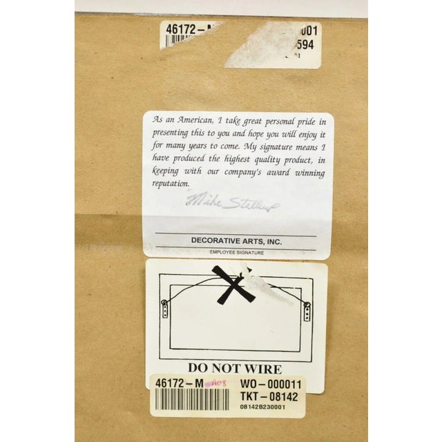 Vintage Decorative Arts Inc. Faux Tortoise Shell Painted Brown & Gold Modern Wall Mirror For Sale - Image 11 of 12