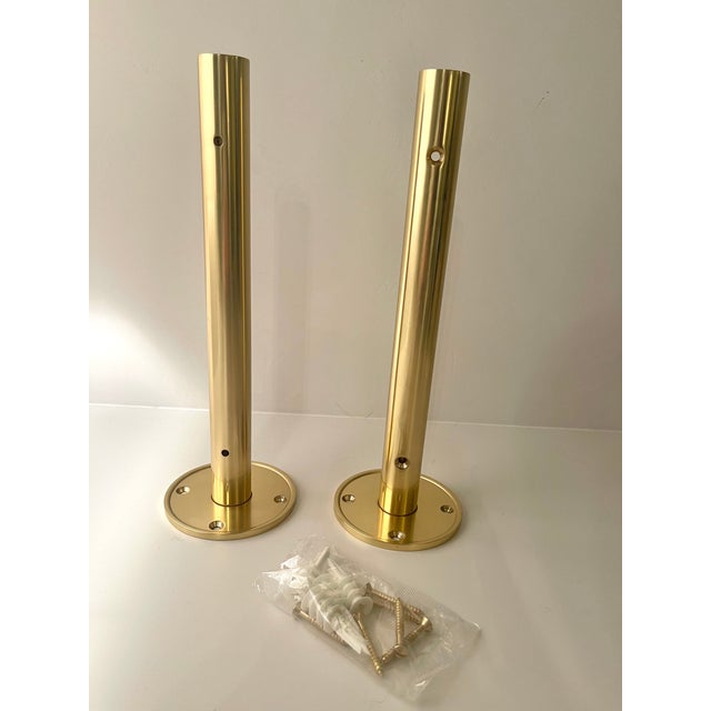 Industrial Brass Rod Shelf Brackets a Pair Chairish