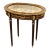 French Louis XVI Oval Display Side Table With Glass Top, Velvet-Lined Interior & Hand-Gilded Gold Leaf Details For Sale