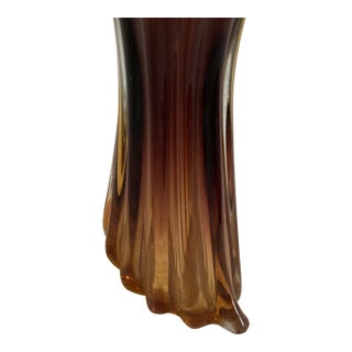 Murano Art Glass Vase by Archimedean Seguso “Amber to Purple” For Sale