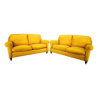 Leather George Sofas from Poltrona Frau, Italy, 1992, Set of 2 For Sale