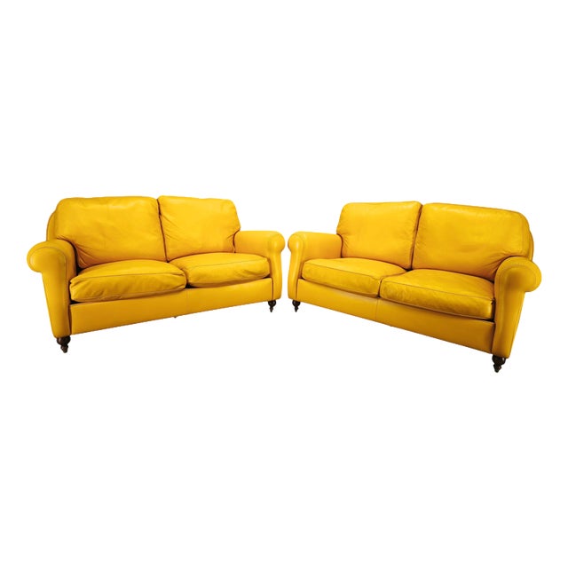 Leather George Sofas from Poltrona Frau, Italy, 1992, Set of 2 For Sale