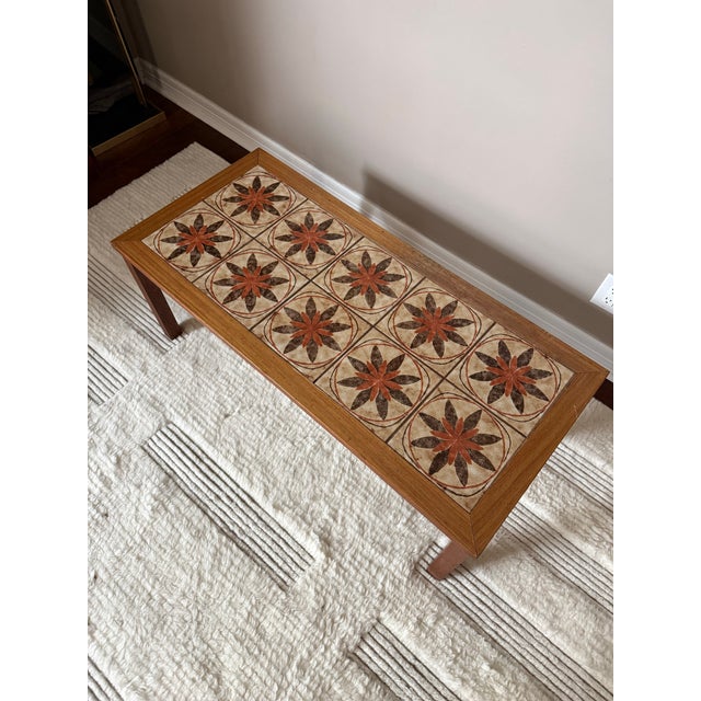 Mid 20th Century Mid-Century Modern 1960s Teak and Ceramic Tile Top Coffee Table For Sale - Image 5 of 12