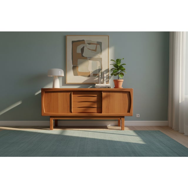Brown Sideboard in Teak by H. P. Hansen and Burchardt Nielsen for Dyrlund, 1960s For Sale - Image 8 of 15