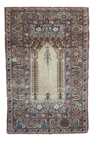 Antique Turkish Panderma Prayer Rug, 1800s