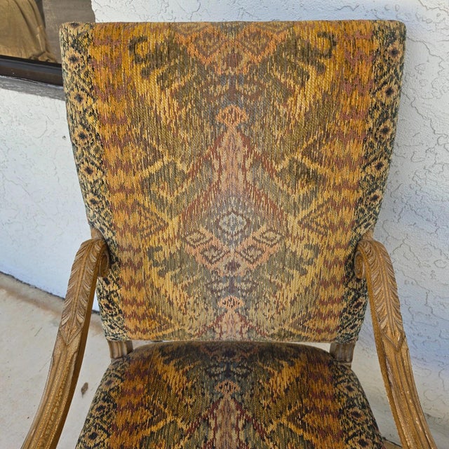 Century Furniture French Louis XIII Os De Mouton Armchairs a Pair For Sale - Image 12 of 16