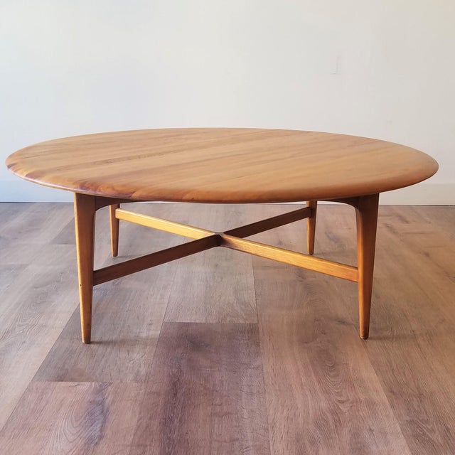 MidCentury Modern Round Maple Coffee Table Chairish