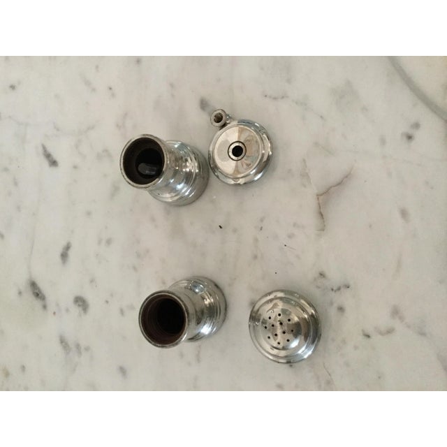 Vintage Empire Pewter Salt Shaker and Grinder Pepper- a Pair For Sale In Orlando - Image 6 of 6