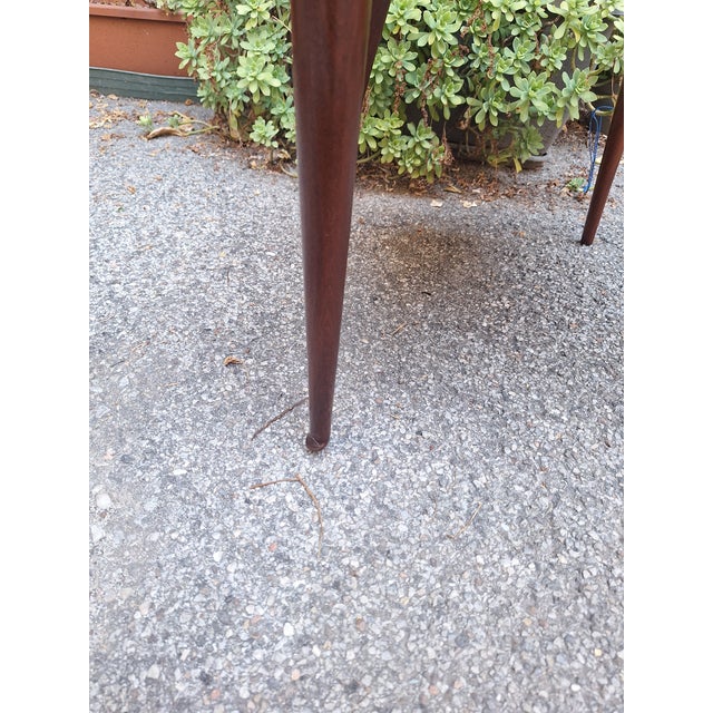 Chairs with Padded Seat in Brick-Colored Fabric and Tapered Legs by Osvaldo Borsani for ABV, 1940s, Set of 6 For Sale - Image 6 of 9