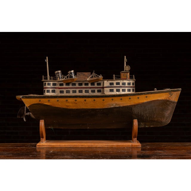 Nautical Antique Clockwork Pond Boat For Sale - Image 3 of 12