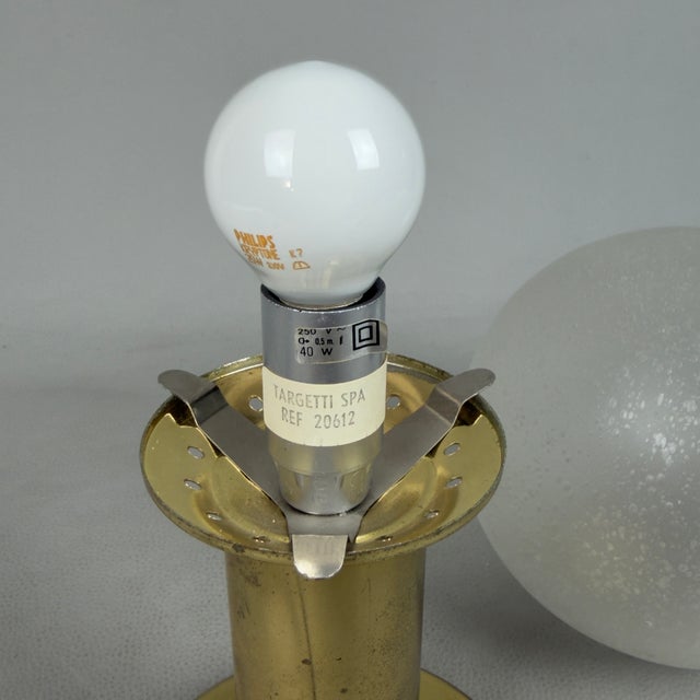 Brass Table Lamp with Sphere Glass from Targetti Sankey, 1960s For Sale - Image 6 of 13