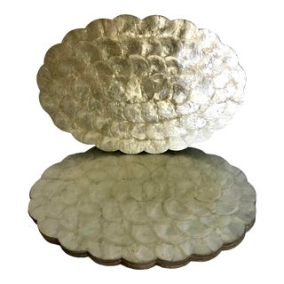 Set of 8 Vintage Capiz Shell Placemats For Sale