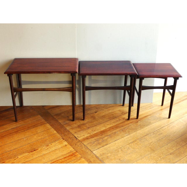 Vintage Danish Nesting Tables from Dyrlund, 1960s, Set of 3 For Sale - Image 6 of 14
