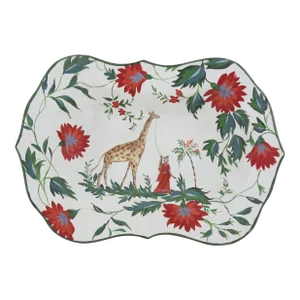 Iron "Giraffe and His Reindeer Handlers" Tray