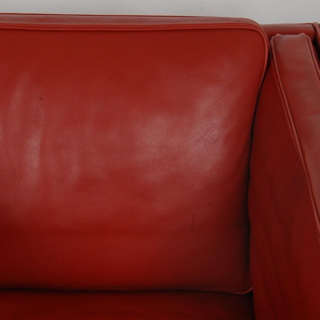 2334 Lounge Chair in Red Leather by Børge Mogensen, 2000s For Sale - Image 16 of 18