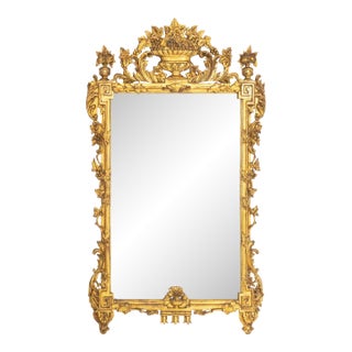 Rococo Style Giltwood Framed Mirror For Sale
