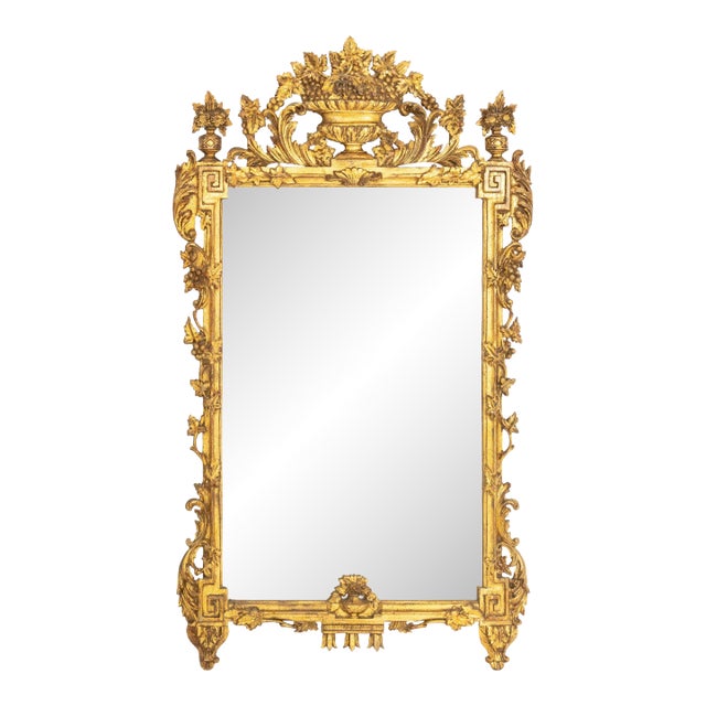 Rococo Style Giltwood Framed Mirror For Sale