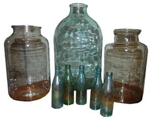 Vintage Industrial Glass Jars, 1920s, Set of 8
