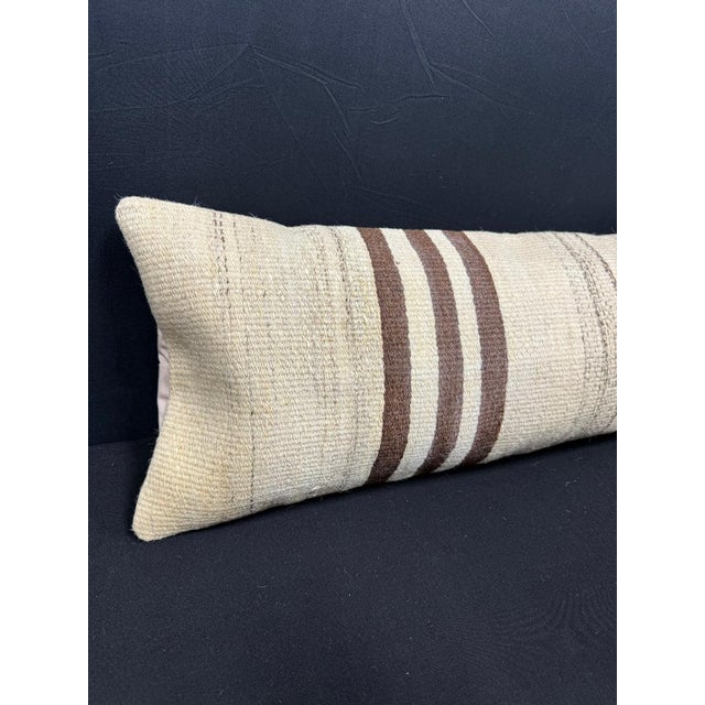 Turkish Hemp Pillow Cushion Natural Beige Brown Cushion Cover 12x46 #30285 Enhance your home decor with our Kilim Pillow...
