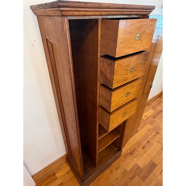 Antique Bench Made Oak Gun Cabinet For Sale - Image 11 of 11