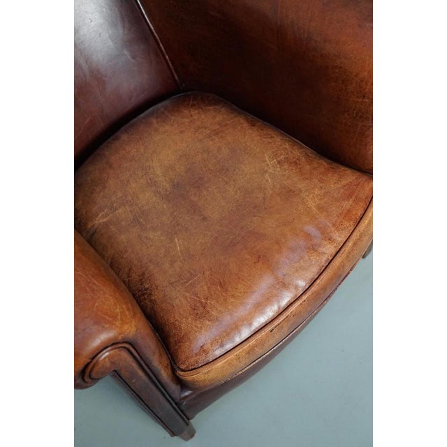 Vintage Dutch Cognac Colored Leather Club Chair, Set of 2 For Sale - Image 6 of 18
