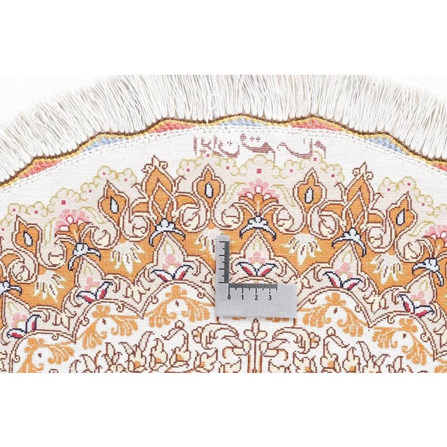 Ghom Silk Rug in Beige For Sale - Image 6 of 13