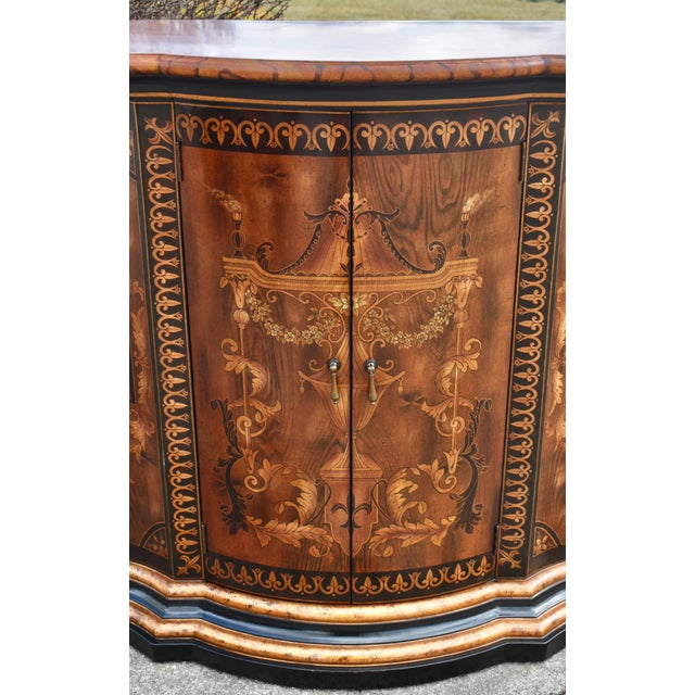Brown Vintage Painted Regency Style Two Door Accent Cabinet For Sale - Image 8 of 13