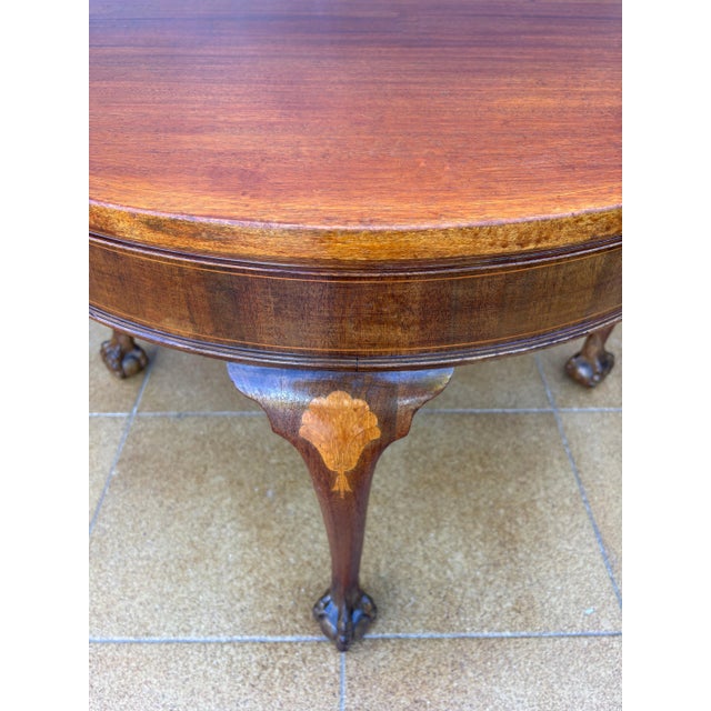 Spanish Walnut Queen Anne Style Round Side Table, 20th Century For Sale - Image 4 of 13