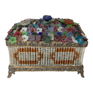 Antique Czech Glass Bouquet Table Lamp